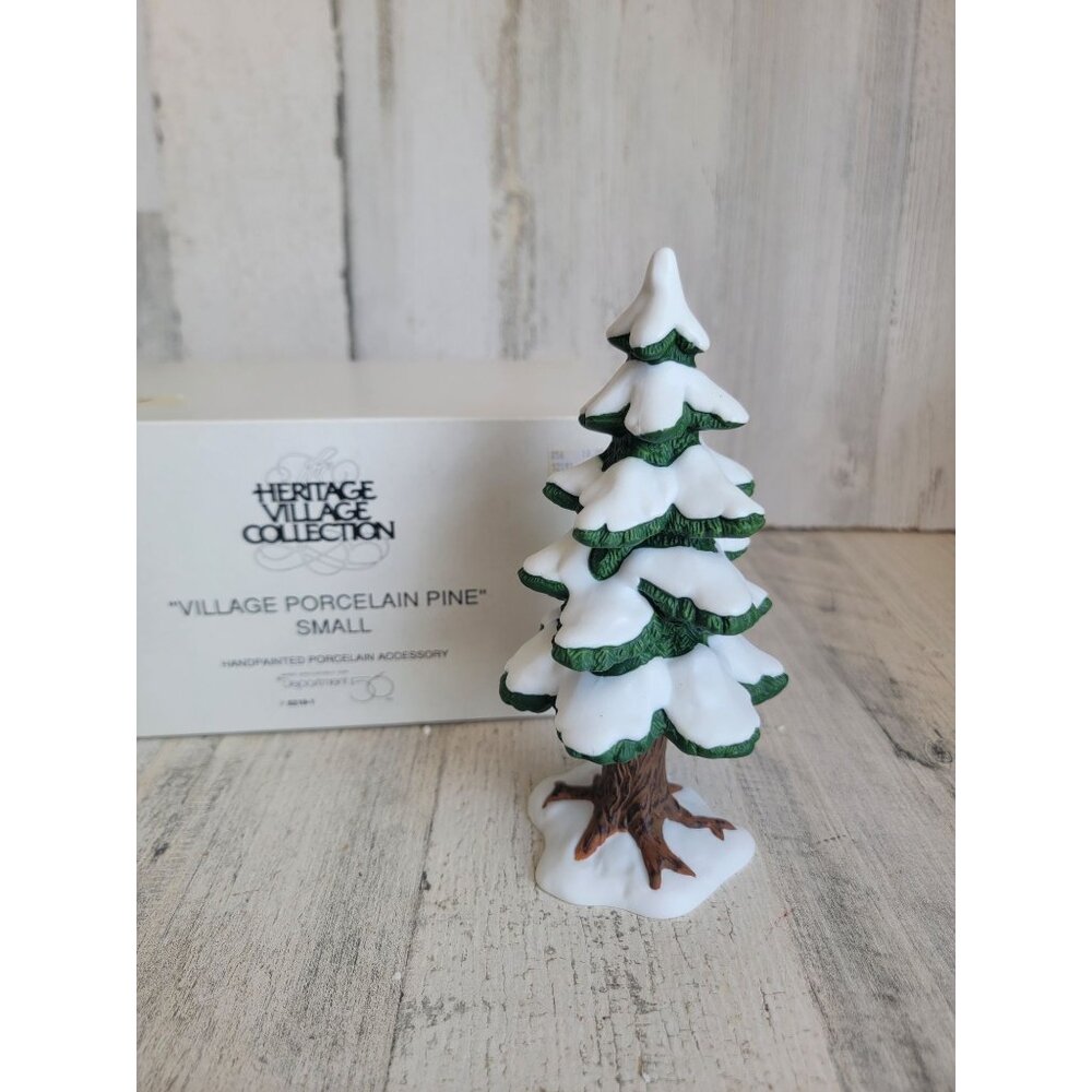 Dept 56 Village porcelain pine small snow 52191 accessory xmas